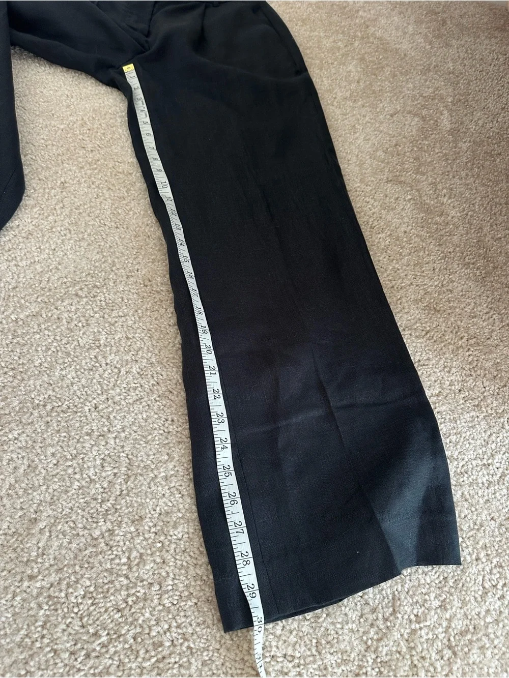NWT Banana Republic black high rise 100% linen trouser straight leg pant size 6